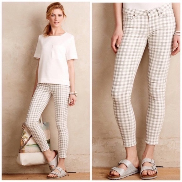 PAIGE Denim - PAIGE Verdugo Ankle Gingham Print Skinny Jeans